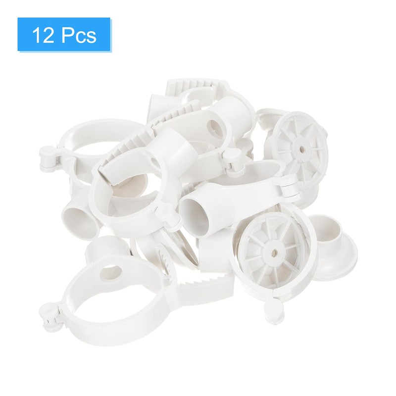 QUARKZMAN Pack of 12 PVC Pipe Clamps with Base, Suitable