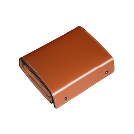 Aoita Men's Bi-fold Wallet, Tochigi, Genuine Leather, Box-Shaped Coin Purse, Left-Handed, Compact Wallet, Large Capacity, Small Wallet, Father's Day, Brown