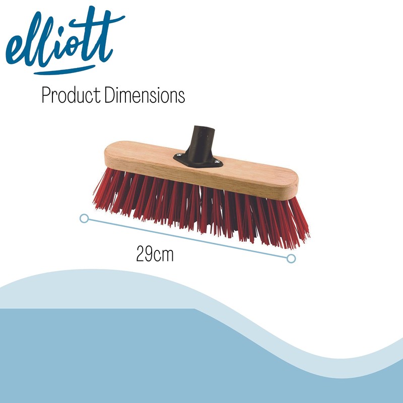 Elliott 29 cm Red PVC Fibre Broom Head with Stiff