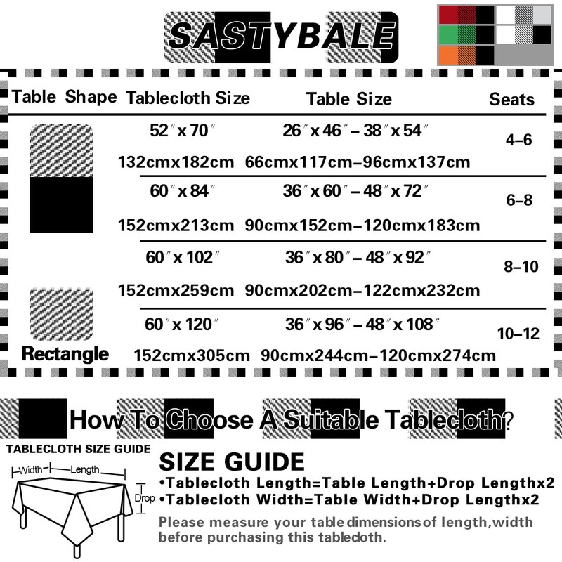 Buffalo Plaid Vinyl Tablecloth with Flannel Backing Rectangle 60 x