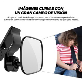 DOTOTO Espejo para Bebe Auto,Espejo de Coche para Bebé de Puede Girar 360°,Monitoreo de Seguridad Niños para Asiento Trasero (negro)