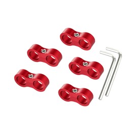 A ABSOPRO AN8 Car Hose Separator Clamp Fuel Line Connector Kit for Oil Fuel Hose Red Aluminum Alloy Item Replacement