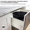Greentainer Plastic Mixing Bowls with Lids Set for Kitchen, Nesting