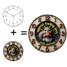 30cm Round Glass Wall Clock with Black Metal Case and Contrasting Handssheet size: 12 in, color: White