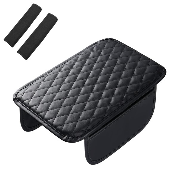 Center Console Cover with Dual-Side Pockets & 2 Seat Belt