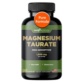 GADE NUTRITION BOOST YOUR HEALTH Suplemento de taurato de magnesio puro de Gade Nutrition para la calma y el sueño | Suplemento de magnesio en cápsulas fabricado en EE. UU. | Gran complejo de magnesio