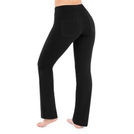 Nirlon Yoga Pants with Pockets - Yoga Pants with Pockets for Women Soft & Breathable Leggings with Pockets Regular & Plus Size Workout Leggings with Pockets (2XL 28" Inseam, Black)