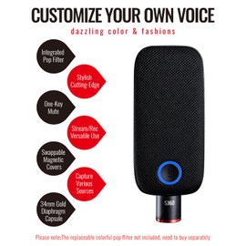 TAKSTAR XLR Studio Cardioid Condenser Microphone with 34mm Gold-Plated Large Diaphragm, Reproduce Crystal Clear and Warm Magnetic Sound for Recording, Podcasting, Streaming, Chorus, Studio, Dubbing