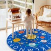 Round ABC Kids Rug,5.2 Ft Soft Circle Alphabet Playroom Rug,Washable