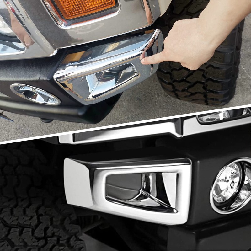 Front Bumper End Corner Bezels Covers Trim Molding Chrome Exterior