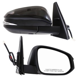 Topraco Passenger Right Side Mirror fit for Toyota 4Runner 2014-2023 2024 Rear View Door Mirror Black 9 Pins Power|Signal|Heat|Puddle Light(Partslink TO1321312)