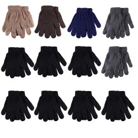 Gelante Adult Winter Knitted Magic Gloves Wholesale Lot 12 Pairs 9901-Assorted-12 Pairs