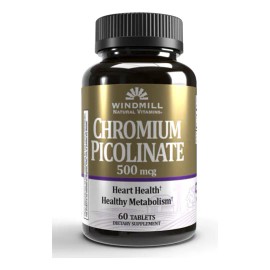 Chromium Picolinate Windmill Picolinato Cromo 60 Tabs 500mcg Sabor Sin Sabor