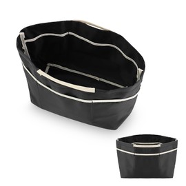 AfitLulu Bag Organizer Insert for Women, 10 Pockets Purse Organizer Insert with handheld for Tote, Bag Organizer Handle Large Capacity