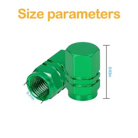 TSUGAMI Car Tire Stem Valve Caps, 4 PCS Aluminum Wheel Valve Covers, Dustproof Leak-Proof Air Protection for Men and Women, Hexagon Shape Tire Cap Car Accessories for Cars, Trucks, Bikes (Green)