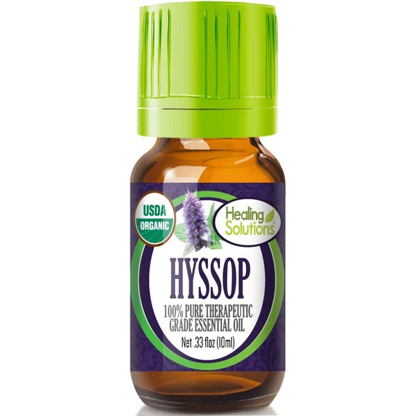 Organic Hyssop Essential Oil (100% Pure - USDA Certified Organic) Best Therapeutic Grade Essential Oil - 10ml