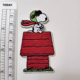 Unbranded Peanuts Snoopy Flying Ace Doghouse Red Barron Embroidered Iron On Patch