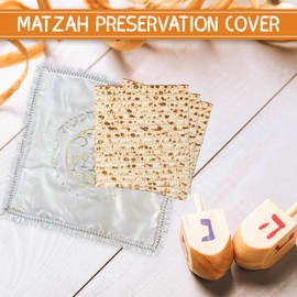 Majestic Giftware Passover Seder Round Matzah Cover with Heavy Plastic - MCV316-SM | 12 Inch Navy/Silver Passover Matzo Covers Made with Velvet & Three Pockets with Flaps | Pesach Decor