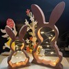JINGTOPS LED Osterhase Holz, Modern Osterdeko aus Holz, Dekorativer Holz