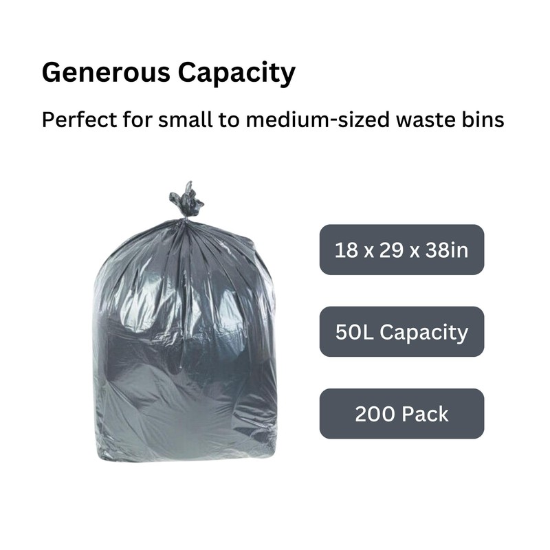 Hadley Light Duty Refuse Sacks Black – Durable Trash Bags