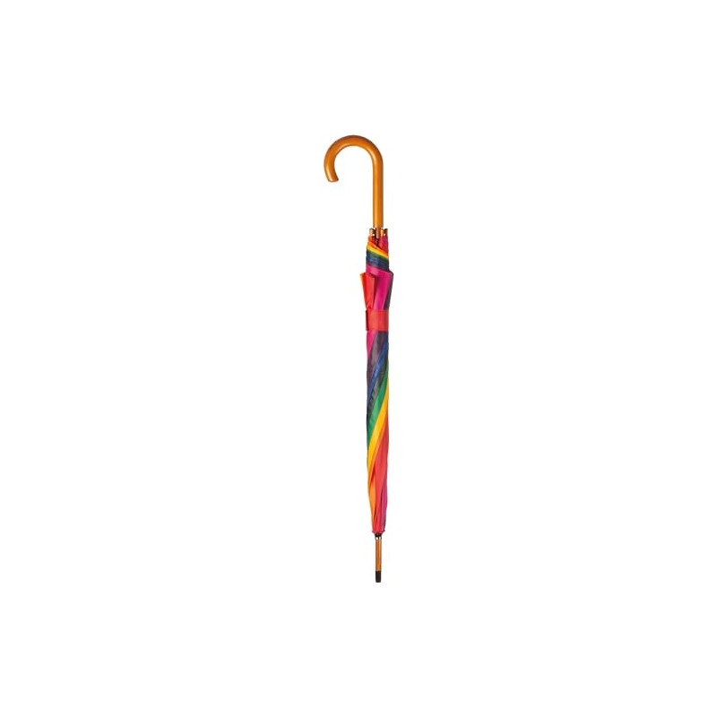 Automatic Umbrella with Wooden Handle / Colour: Multicoloured, Colourful
