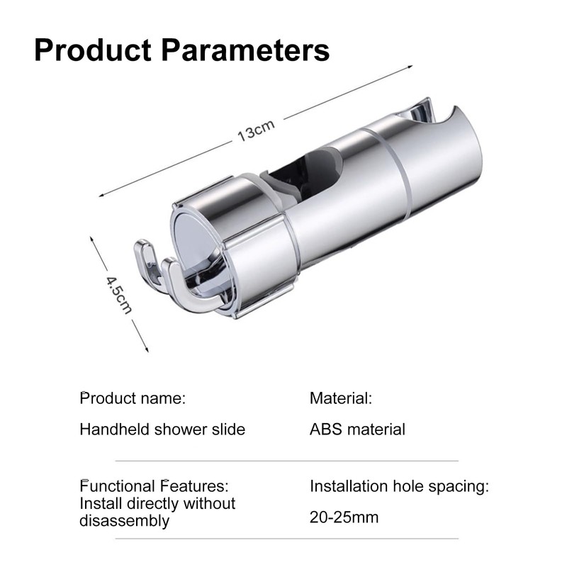 Shower Head Holder, New Model with Hooks，Adjustable 14-25mm（Actual Testing），Hand Shower