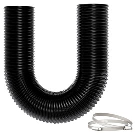 Yrichtra Exhaust Hose Diameter 150 mm, 5 m Flex Pipe, Heat Insulating, Noise Reducing, Tear-Resistant, Cuttable, No Chemical Odour, with Clips, Flex Hose for Dryers and Ventilation Hose, Black