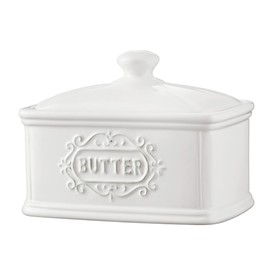 Hand-painted Ceramic Butter Dish With Lid TAWCHES Butter Box Butter Keeper Crock for countertop And butter holder Vintage Kitchen Farmhouse Decor Butter Churner