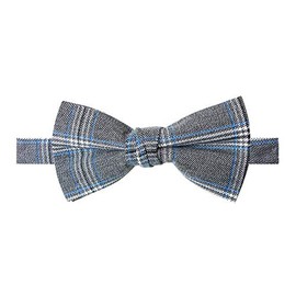 Spring Notion Men's Glen Plaid Bow Tie Grey Blue Ivory