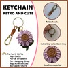 ZOUITY Leather Leaf Fruit Keychain Retro Accessories,Cute Keychains for Women
