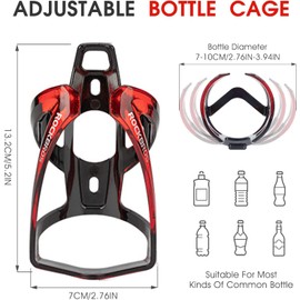 OSIGEI Bike Water Bottle Cage and 21OZ/610ML Bike Water Bottle Set Lightweight Bike Bottle Holder with Screws - Premium BPA Free Sports Bottle for Road Mountain and Kids Bikes