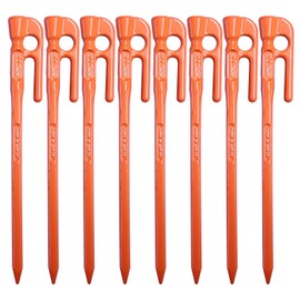 ELLISSE MK-180OR Forged Pegs, Ellisse Stake, 7.1 inches (18 cm), Orange Powder Coating, Made in Japan, Set of 8