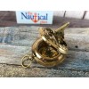 Brass Sundial Compass w/ Push Button & Hinged Lid, Pocket