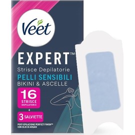 Veet Expert Underarm and Bikini Zone for Sensitive Skin 16 Strips (12+4 Free)