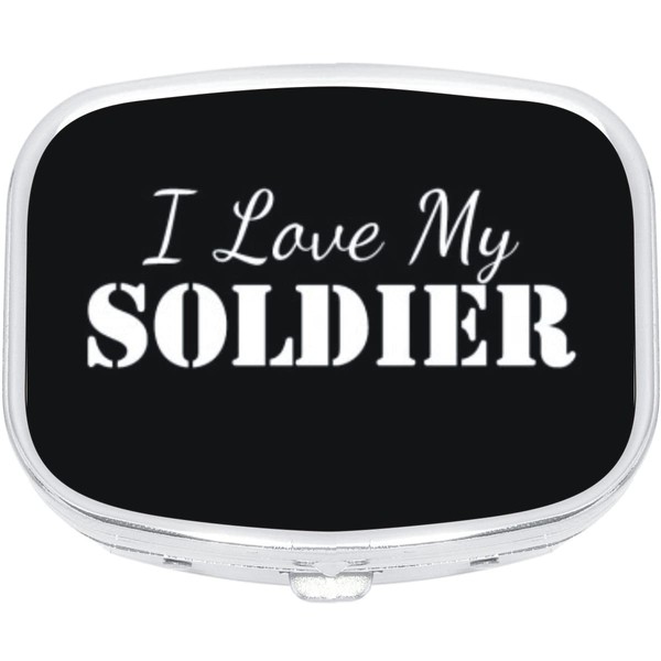 I Love My Soldier Rectangle Pill Box Medicine and Vitamin