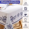 SASTYBALE Spring Tablecloth Rectangle Blue and White Porcelain Table Cloth,