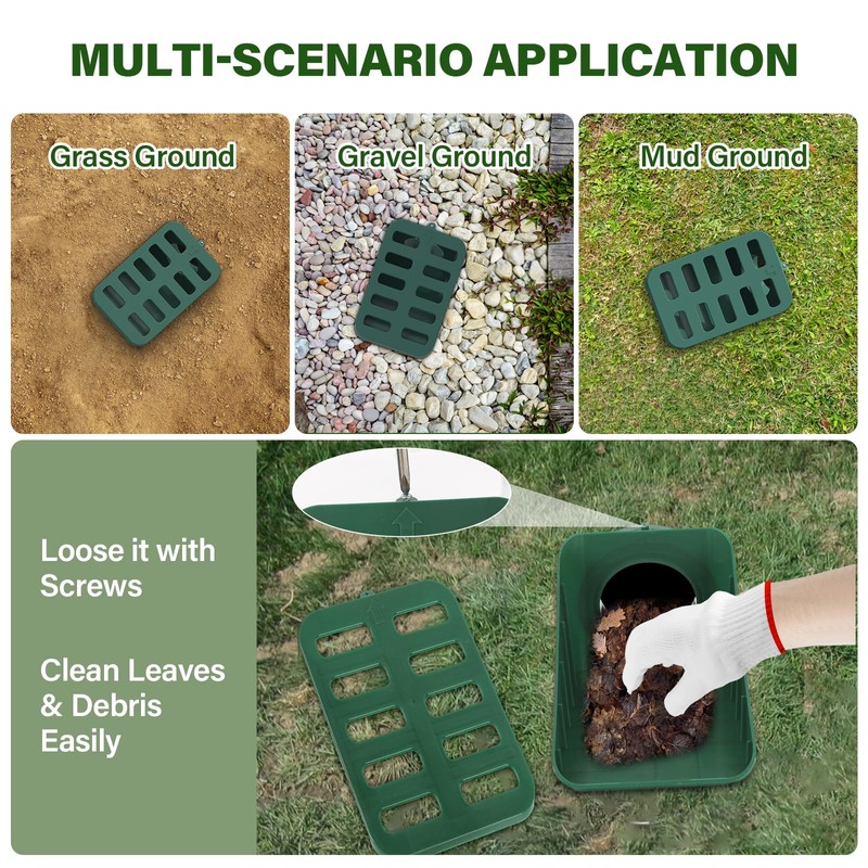 Lawn Yard Angled Drainage Grate, Green Yard Drain Grate Emitter