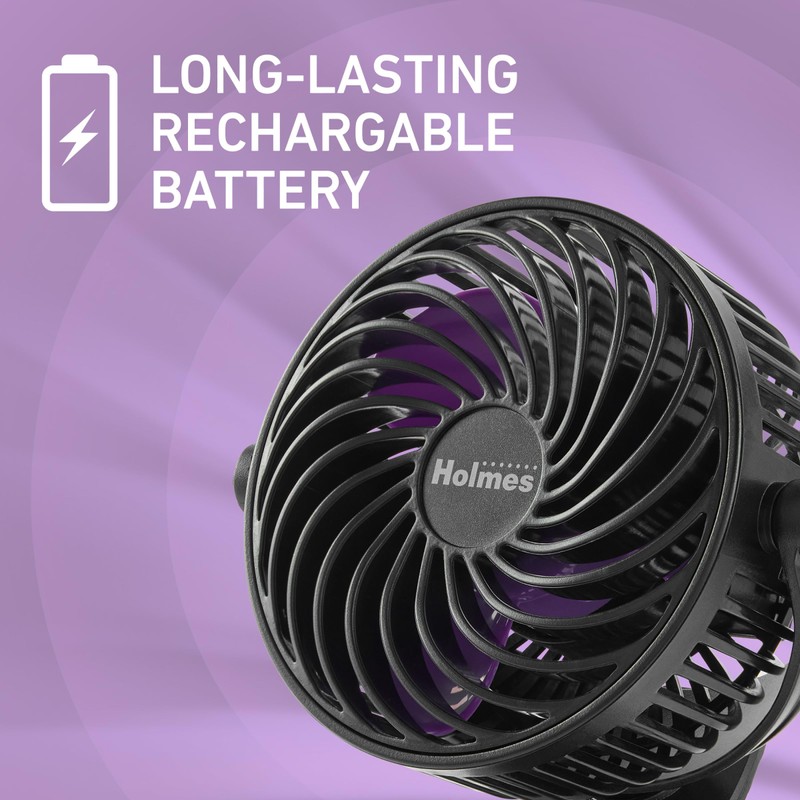 Holmes 4” On-The-Go Personal Fan with Clip – 3 Speeds,