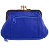 Oakridge Leather Ladies Double Clasp Coin Purse - Royal Blue