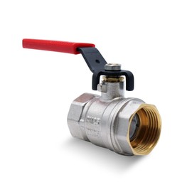 DOJA Barcelona Ball valve with lever handle, red, 1/2 inch, internal thread, carbon steel stopcock for water pumps, tanks, outdoor taps, water connections, rain butts