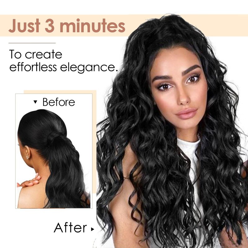 TESS Ponytail Extensions, 80 cm, Red, Corn Wave Braid Hair