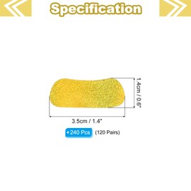 PATIKIL 120 Pairs Sports Eye Black Stickers, Under Eye Black Strips Football Face Stickers Breathable Eyeblack Sticker for Baseball Fans on Game Day, Glitters Gold