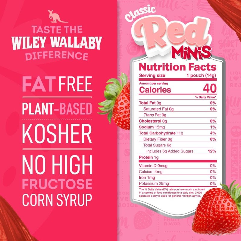 Wiley Wallaby Mini Licorice Bites 0.5 Ounce Classic Gourmet Soft