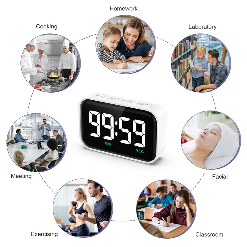 OQIMAX Digital Timer, Countdown Timer/Count Up, Magnetic Digital Kitchen Timer