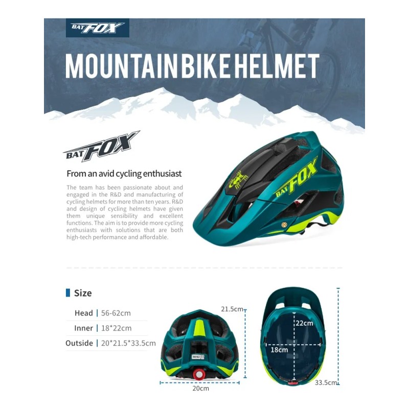 Casco Profession De Bicicleta De Montaña Ultraligero Batfox