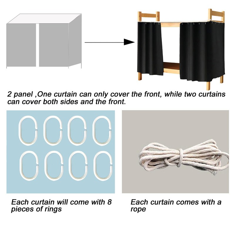 XiRiDa Blackout Bunk Bed Curtains Students Dorm Room Privacy Canopy,
