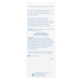 Vanicream Daily Facial Moisturizer For Sensitive Skin, Fragrance Free, 3 fl oz (89 ml)