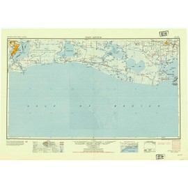 YellowMaps Port Arthur TX topo map, 1:250000 Scale, 1 X 2 Degree, Historical, 1954, Updated 1954, 24.1 x 34 in - Paper