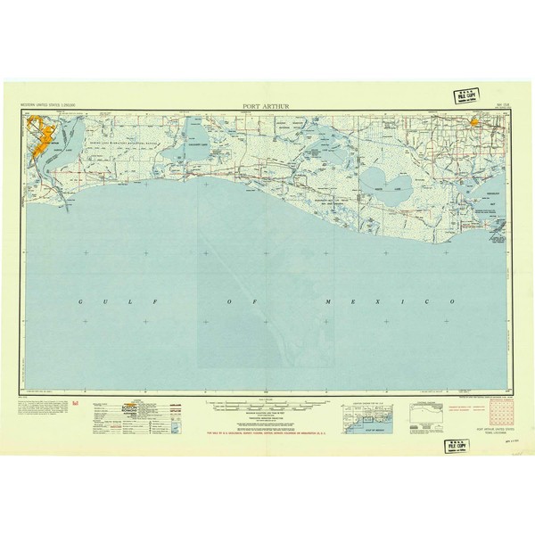 YellowMaps Port Arthur TX topo map, 1:250000 Scale, 1 X