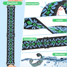 SHIJZWD Elastic Watch Straps, 16 mm, 18 mm, 20 mm, 22 mm Strap with Quick Release, Adjustable Stretchy Nylon Loop Sports Breathable Replacement Strap for Men, Women